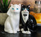 Wedding Black White Cats In Tuxedo And Bridal Gown Salt And Pepper Shakers Set