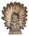 Rustic Western Tribal Indian Warrior Chief Headdress Eagle Figurine With Base