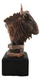Wildlife Bovidae Gnu Wildebeest Bull Bust Bronze Electroplated Resin Figurine