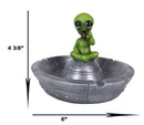 Flying Saucer Spaceship UFO Green ET Roswell Alien Smoking Cigarette Ashtray