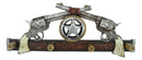 Western Cowboy Dual Revolver Guns With Western Star 4-Peg Coat Wall Hooks Decor