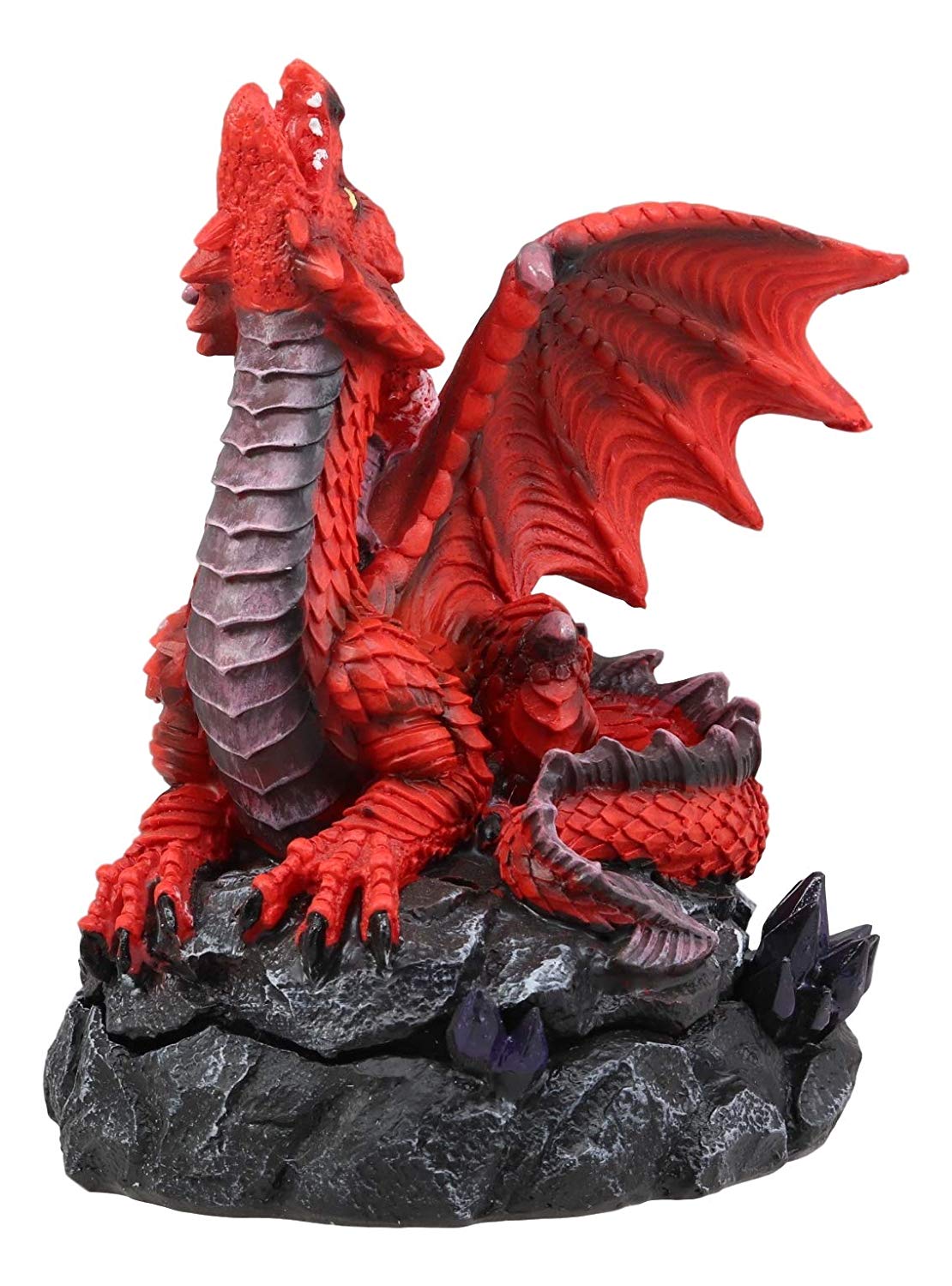 Ebros Smoke Fire Breathing Smaug Red Dragon Backflow Incense Cone Burner Statue Decor - Ebros Gift