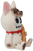 Ebros Furrybones French Bulldog With Baguette Bread Skeleton Statue Toy Furry Bones