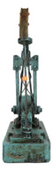 Western Rustic Green Vintage Nodding Donkey Pumpjack Oil Derrick Rig Figurine