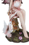 Ebros Fairyland 8 Inch Expecting a Baby Fairy Sitting on Mushroom Statue Figurine