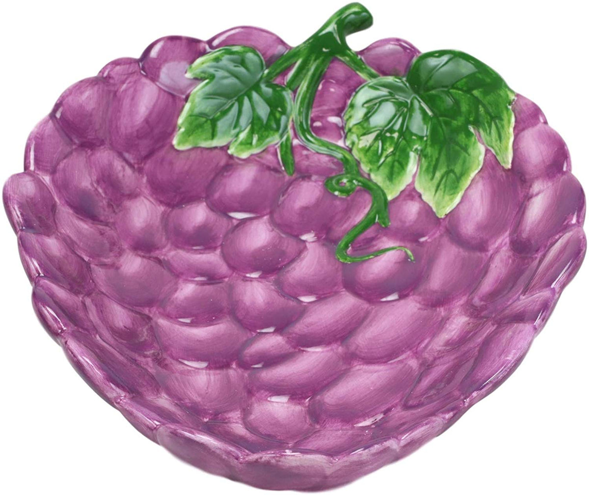 Ebros 10.25" Long Fresh Hearty Bunch Grape Clusters Dish Platter Serving Plate - Ebros Gift