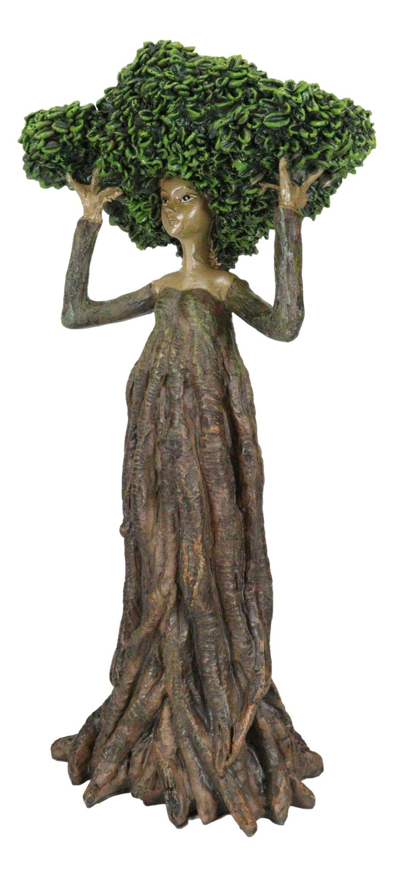 Greenman Tree Woman Gaia Dryad Ent Native Fixing Leafy Canopy Crown Figurine