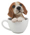 Ebros Collectible Teacup Pet Pals Puppy Collectible Resin Figurine 5.75"H (Beagle)