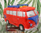 Large Red Camper Van Minibus Boys Girls Children Money Coin Piggy Bank Figurine