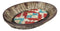 Rustic Western Turquoise Aztec Pattern Faux Wood Organizer Bowl Tray Basket