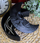 Macabre Witchcraft Gothic Black Skeletal Crescent Moon Skull Decorative Box