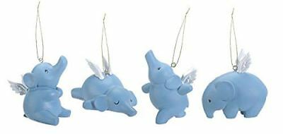 Ebros Gift Flying Elephants Elena Set of 4 Hanging Ornaments Decorations Value B