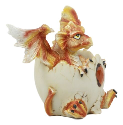 Ebros November Birthstone Dragon Egg Statue 4.25" Tall Orange Topaz November Birthstone Gem Symbol Hatchling Dragon Collector Figurine