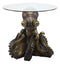 Ebros Gift Steampunk Octopus Navy Military Marauder Round Side Coffee Table with Glass Top Science Fiction Sci Fi Furniture Collectible Steampunks Fantasy Kraken Monster Statue