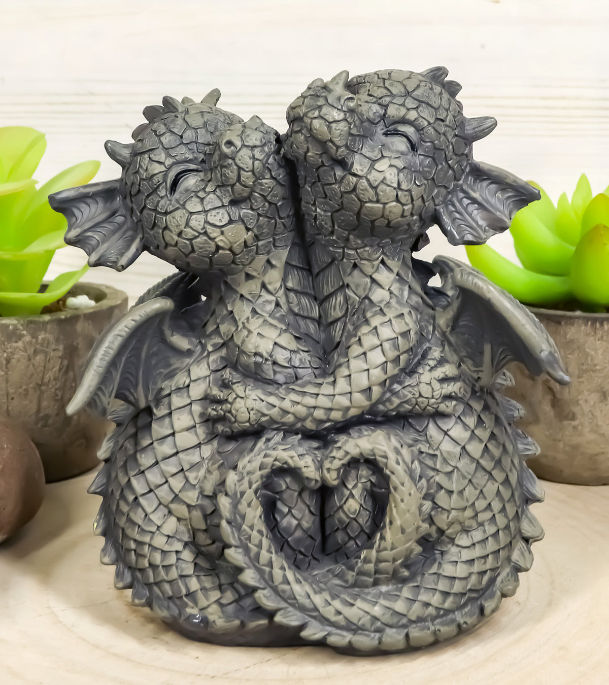 Ebros Romantic Valentines Baby Garden Dragons Cuddling Tight Statue 5.25" Tall