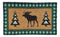 Festive Elk Moose Christmas Trees Coir Coconut Fiber Floor Mat Doormat 29"X17"