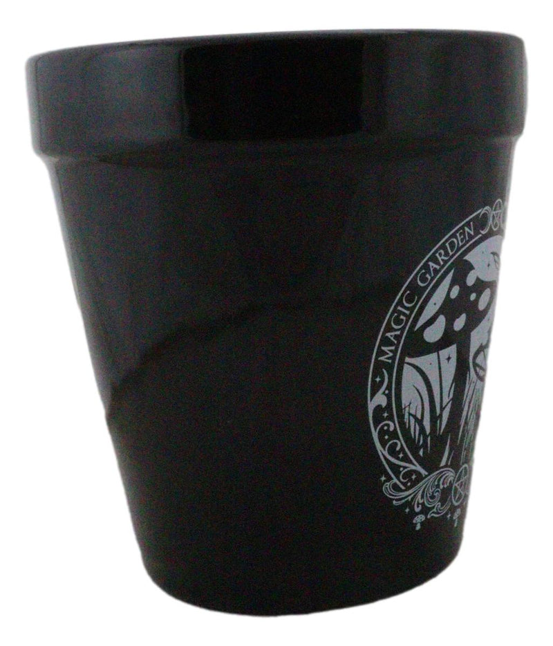 magic plant pot Magic Garden Fairy Mushrooms Triple Moon Wicca Witch Flower Herbs Plan– Ebros Gift