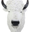 Ebros Sacred Lightning White Buffalo Wall Decor 18"H Faux Bison Head Taxidermy