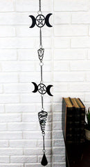 Wicca Triskele Triple Moon Goddess Black Coated Steel Metal Wind Chime Mobile