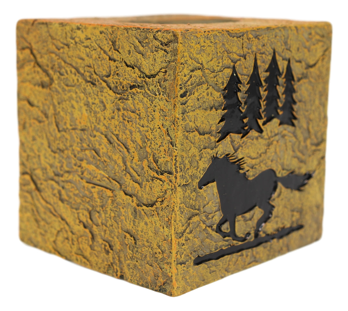 Rustic Western Mustang Horse By Pine Trees Silhouette Tissue Box Cover Holder