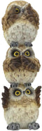 Ebros Stacked See Hear Speak No Evil Wise Acrobatic Fat Owls Figurine (Brown)
