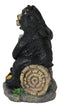 Whimsical Black Bears Couple On Tree Log You're My Happy Place Sign Figurine
