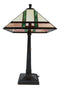 Frank Lloyd Wright Mission Style Geometry Pyramid Stained Glass Side Table Lamp