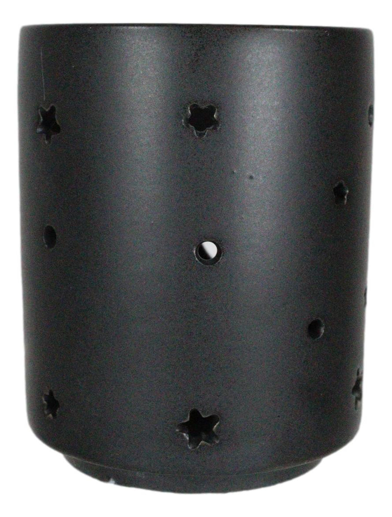 Pack Of 2 Wicca Triple Moon Goddess Black Ceramic Tea Light Votive Candle Holder