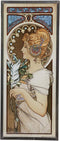 Ebros Alphonse Mucha Ethereal Woman With Feather Stained Glass Wall Decor Plaque