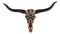 28"W Western Patriotic Bull Cow Longhorn Skull With USA Stars Stripes Wall Decor