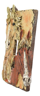Rustic Western Chestnut Palomino Horses Single Toggle Switch Plate Cover 2pc Set