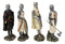Set of 4 Medieval Templar Crusader Knights With Tunic Sword Axe Shield Figurines
