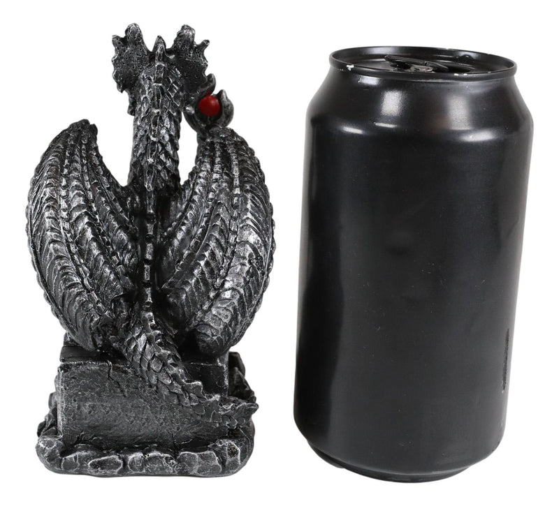 Ebros Medieval Inspirations Guardian Dragons W/ Shield Sword Staff And Skull Set of 4