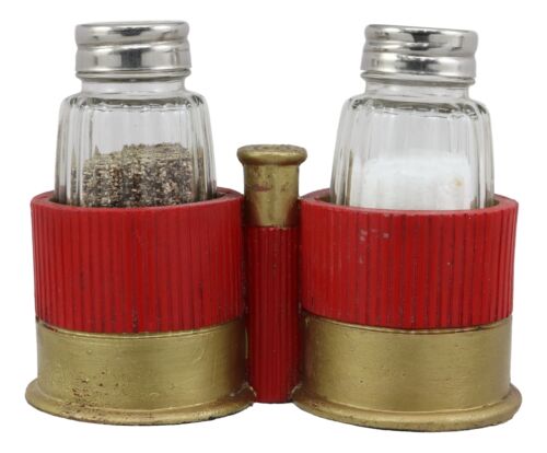 Western 12 Gauge Shotgun Shells Ammo Salt And Pepper Shakers Holder Decor