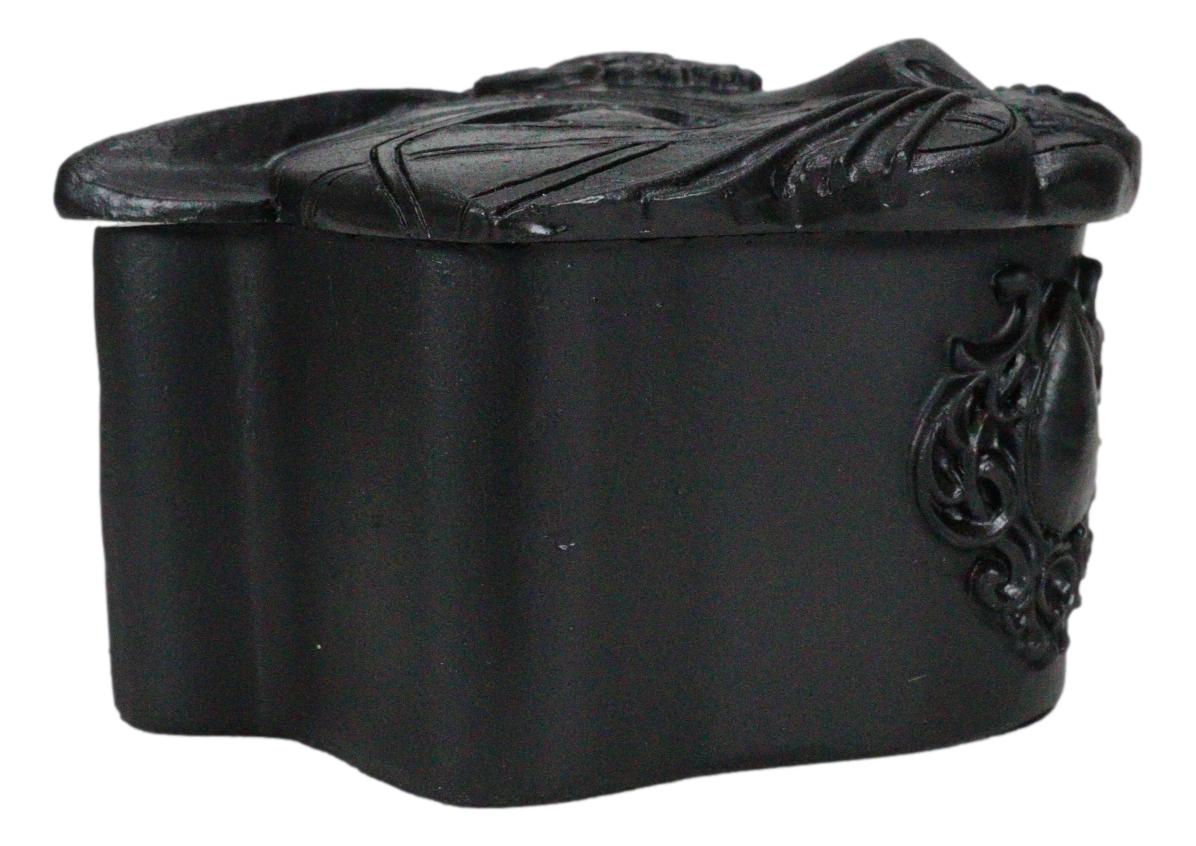 Black Wicca Triple Goddess Sacred Cat Bastet Sculptural Decorative Jewelry Box - Ebros Gift