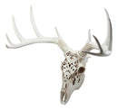 Ebros Large Filigree Buck Deer Head Skull Wall Decor Hanging Plaque 22" Wide - Ebros Gift