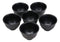Ebros Contemporary Round 4.5" Diameter Textured Matte Black Melamine Bowl For Rice Ice Cream Salads Soup Pack Of 6 Set For Kitchen Dining Asian Japanese Chinese Cuisine