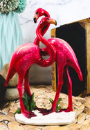 Ebros Tropical Rainforest Birds Romantic Love Pink Flamingos Embracing Statue