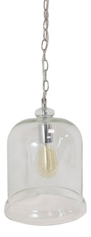 Rustic Farmhouse Clear Glass Canopy Bell Pendant Ceiling Wall Lamp With Chain