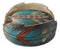 Rustic Western Indian Turquoise Eagle Feather Coaster Holder W/ 4 Round Coasters