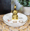Ebros Gold Plated Elephant Ceramic Jewelry Holder Pachyderm Vanity Ring 5.25"D