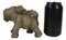 Small Wildlife Elephant Father Piggybacking Playful Calf Figurine 5.25"L