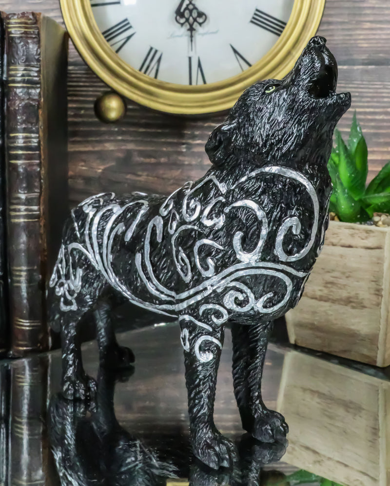Ebros Gift Native Tribal Howling Wolf Totem Spirit Figurine Collection 6.25" L Animal Decor Statue (Swirling Wind Willow Breeze)