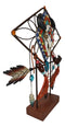 Southwestern Boho Cow Skull Arrow Dreamcatcher Feathers Desktop Plaque Figurine
