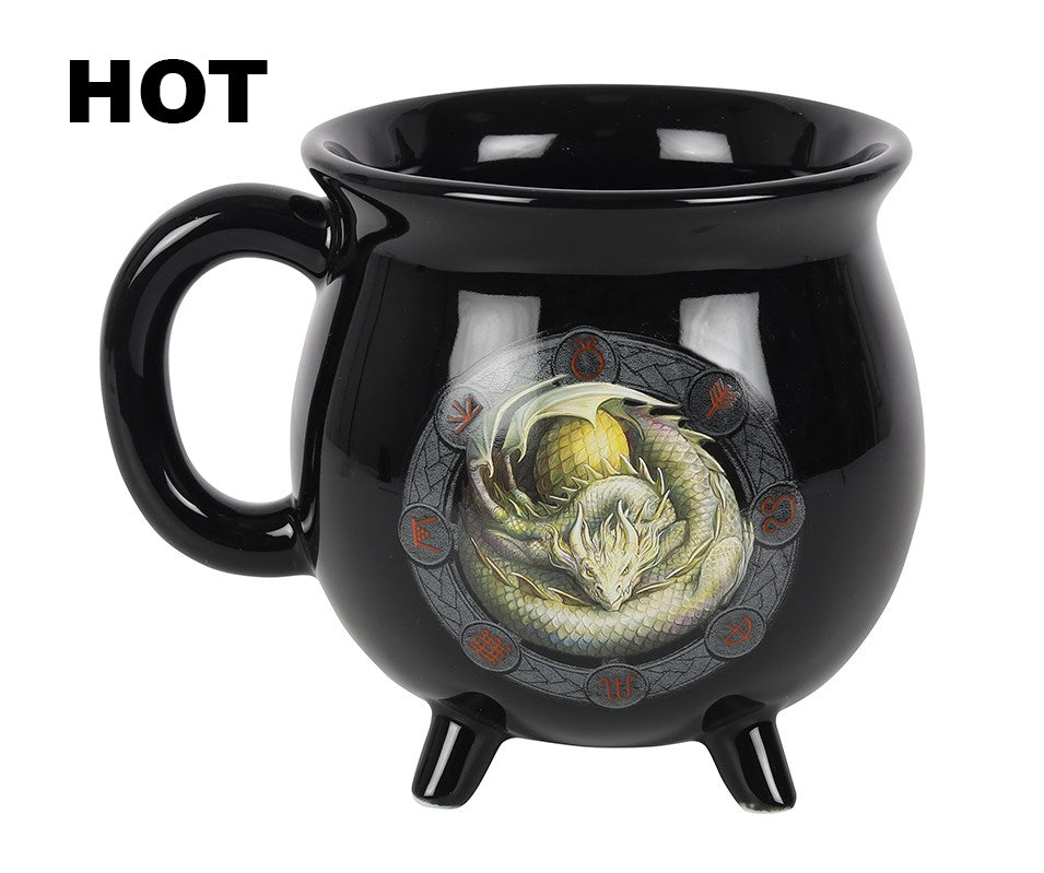 Wicca Sabbats Wheel of The Year Ostara Dragon Heat Color Changing Cauldron Mug