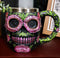 Ebros Gothic Black Red Pink Green Day of The Dead Sugar Skull Mug 12 Oz