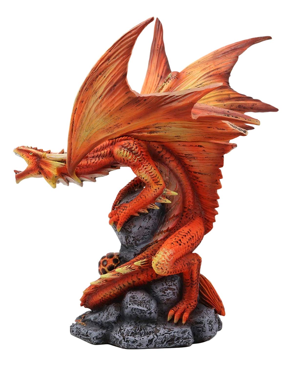 Ebros Gift Phoenix Fire Dragon & Egg Hatchling Statue 10"H Anne Stokes Fantasy