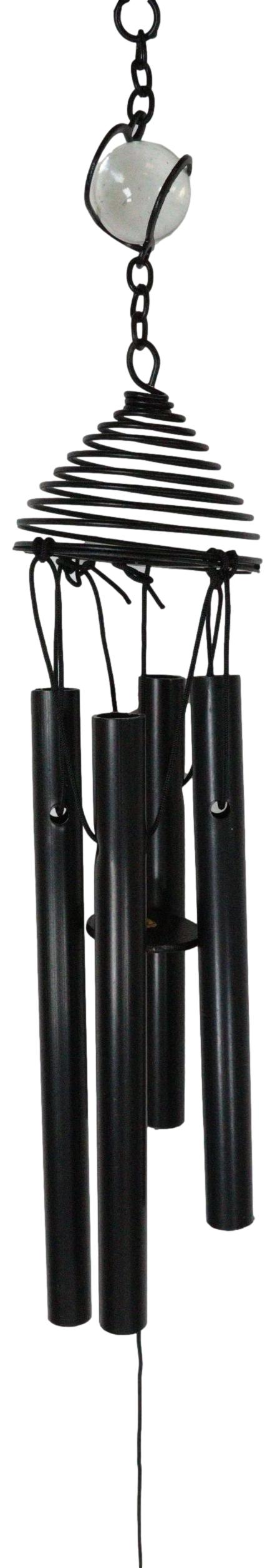 Wicca Witchcraft Crescent Moon Face with Star Coated Steel Metal Wind Chime
