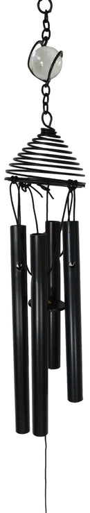 Wicca Witchcraft Crescent Moon Face with Star Coated Steel Metal Wind Chime