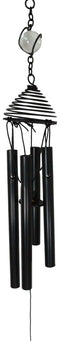 Wicca Witchcraft Crescent Moon Face with Star Coated Steel Metal Wind Chime
